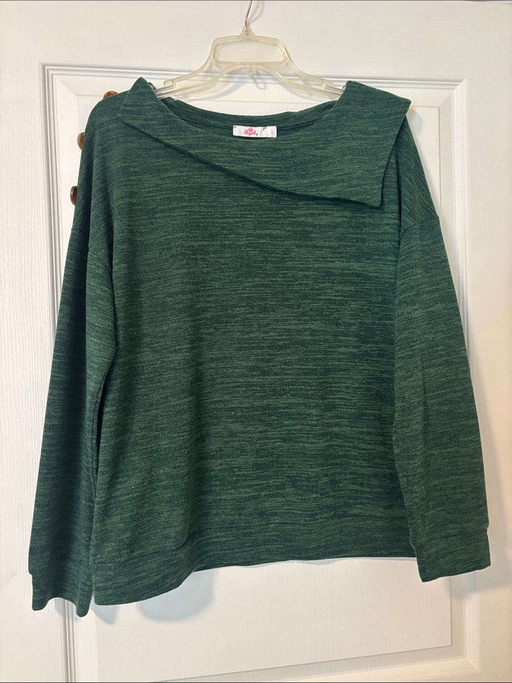 Women's Green Knit Boatneck Sweater